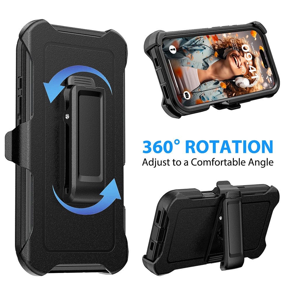 Toughest case with rotating clip for iPhone 16 pro max