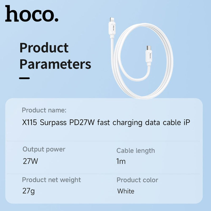 content in box hoco 27w x115 usb c to lig 1m