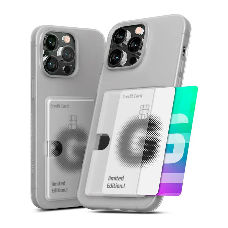 Clear silicon case with card slot for iPhone 16 pro