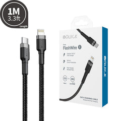 box iQuick Braided USB-C to Lightning Fast Charging Cable 1M 
