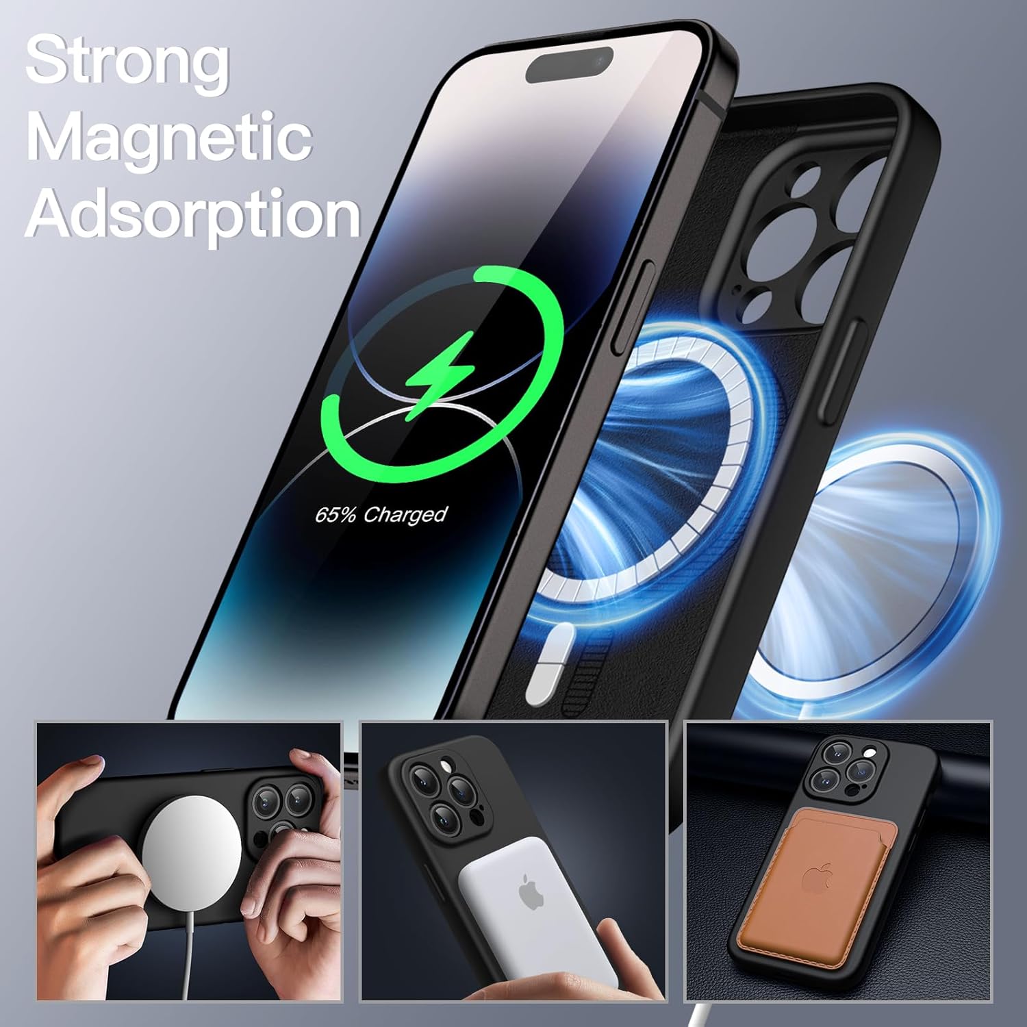 IPhone 14 pro black silicone magsafe case