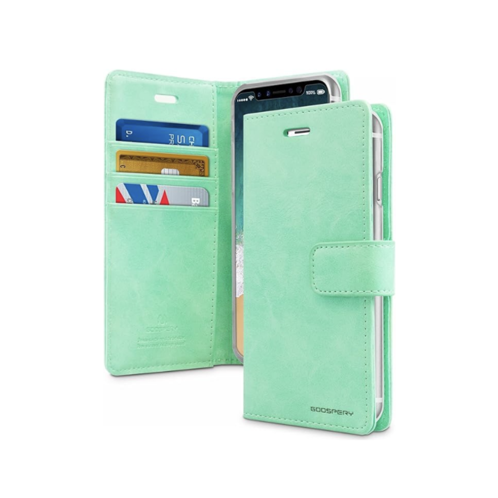 Iphone 12 mint color light green color flip case