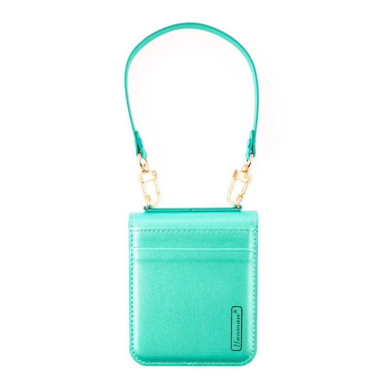 Turquoise phone wallet with strap phone case for flip 7