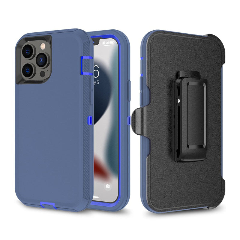 iphone 14 pro heavy duty otterbox defender case in blue color