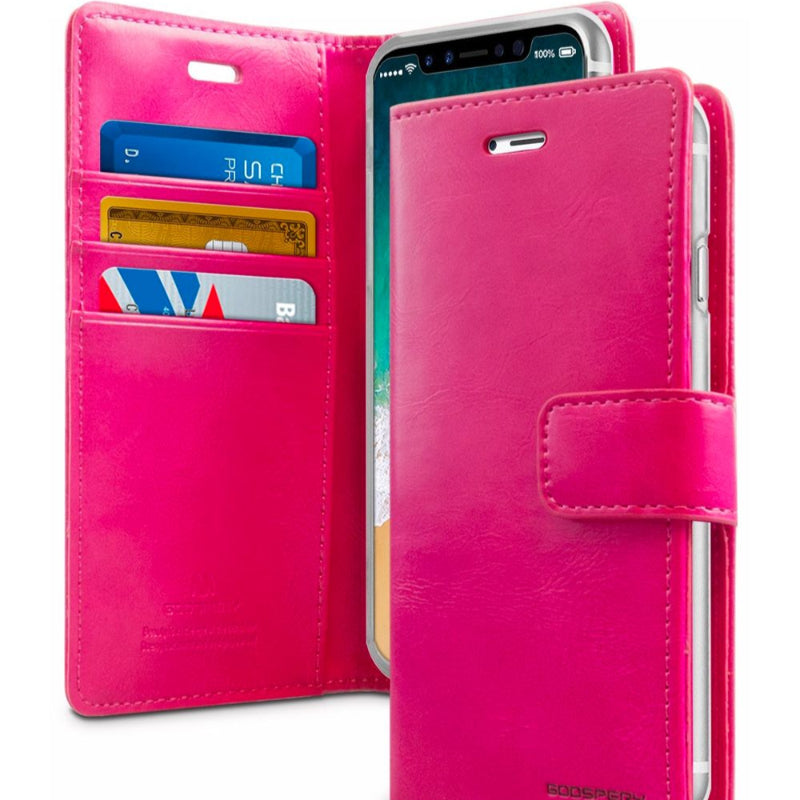 Pink phone case with card slots and a wallet section for iphone 13 pro