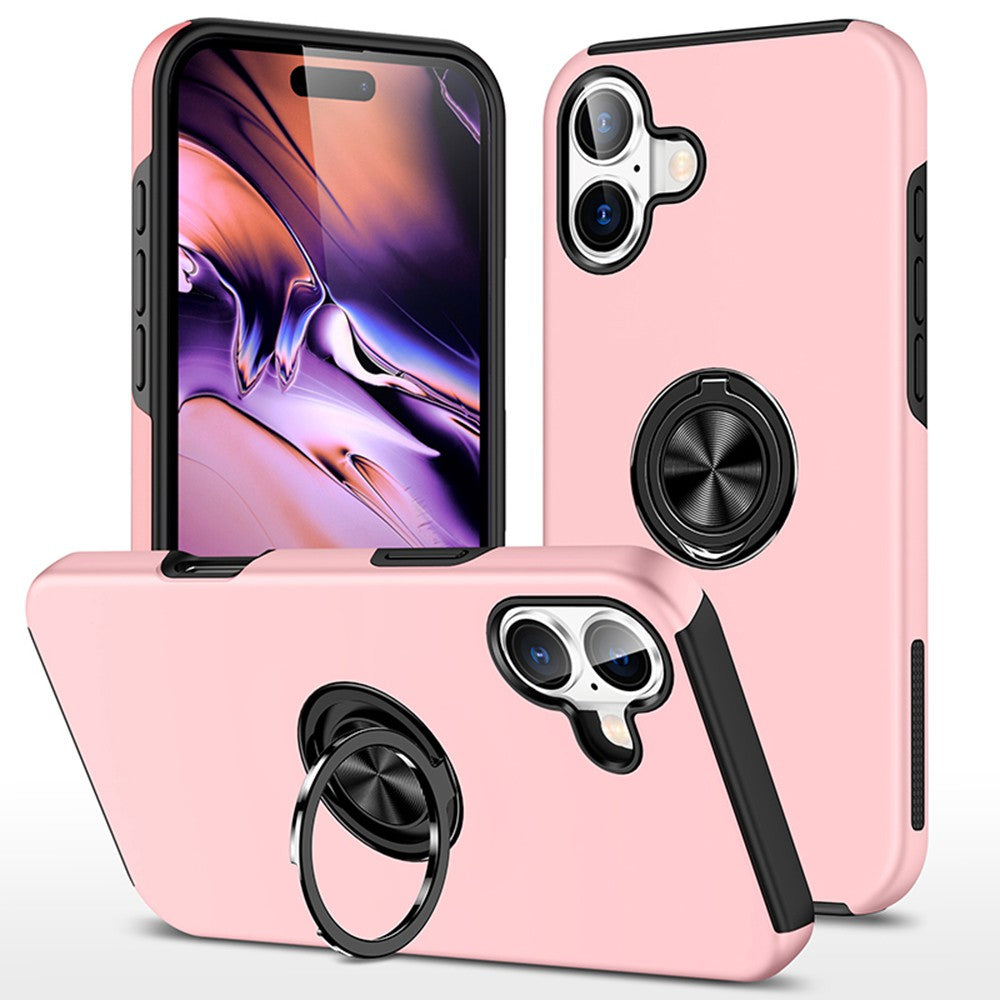 For iPhone 16 Magnetic Ring Holder Shockproof Phone Cover