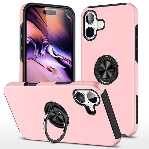 For iPhone 16 Magnetic Ring Holder Shockproof Phone Cover