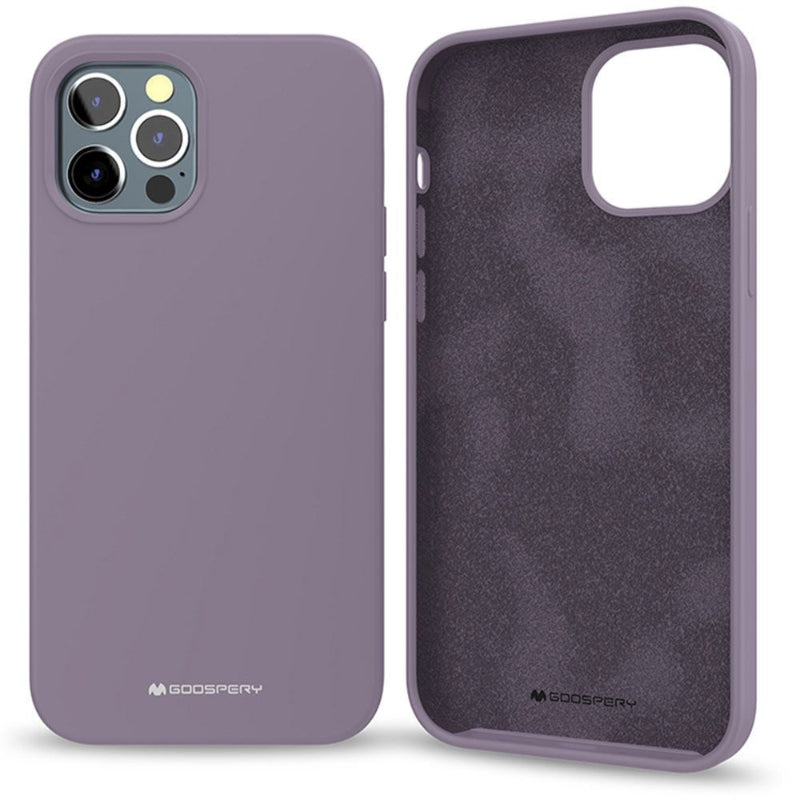 Iphone 13 pro purple silicone case with microfiber inside 