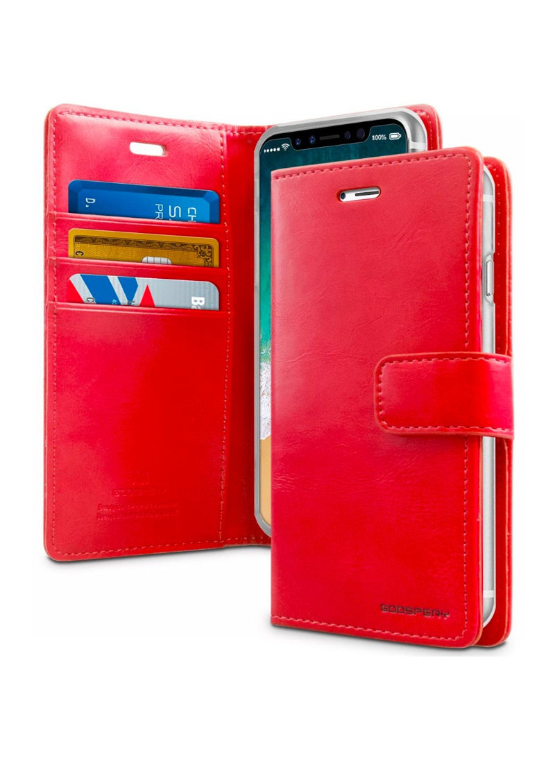 IPhone 12 red flip case wallet style with card space inside