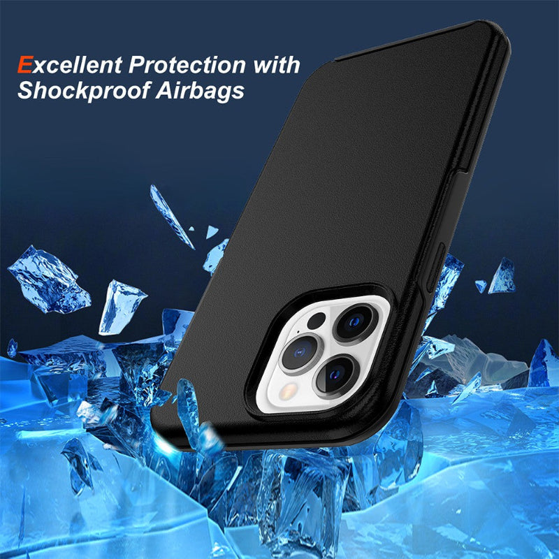 Black phone case with shockproof airbags feature for iphone 13 pro