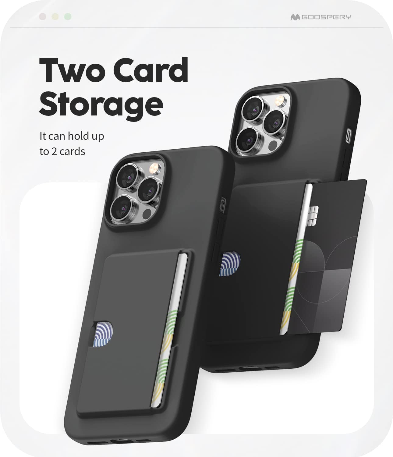 iPhone 15 pro max black silicon case with card space