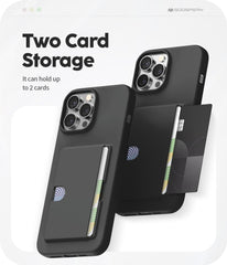 iPhone 15 pro max black silicon case with card space