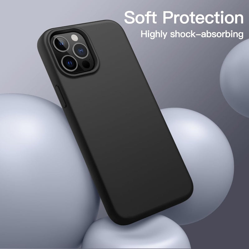 iPhone 12 pro max silicon case in black color