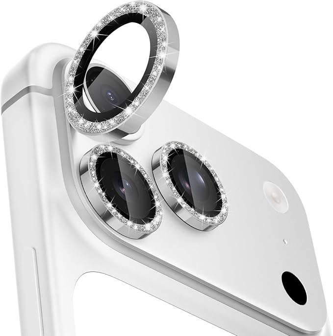 IPhone 17 pro silver sparkle camera protector
