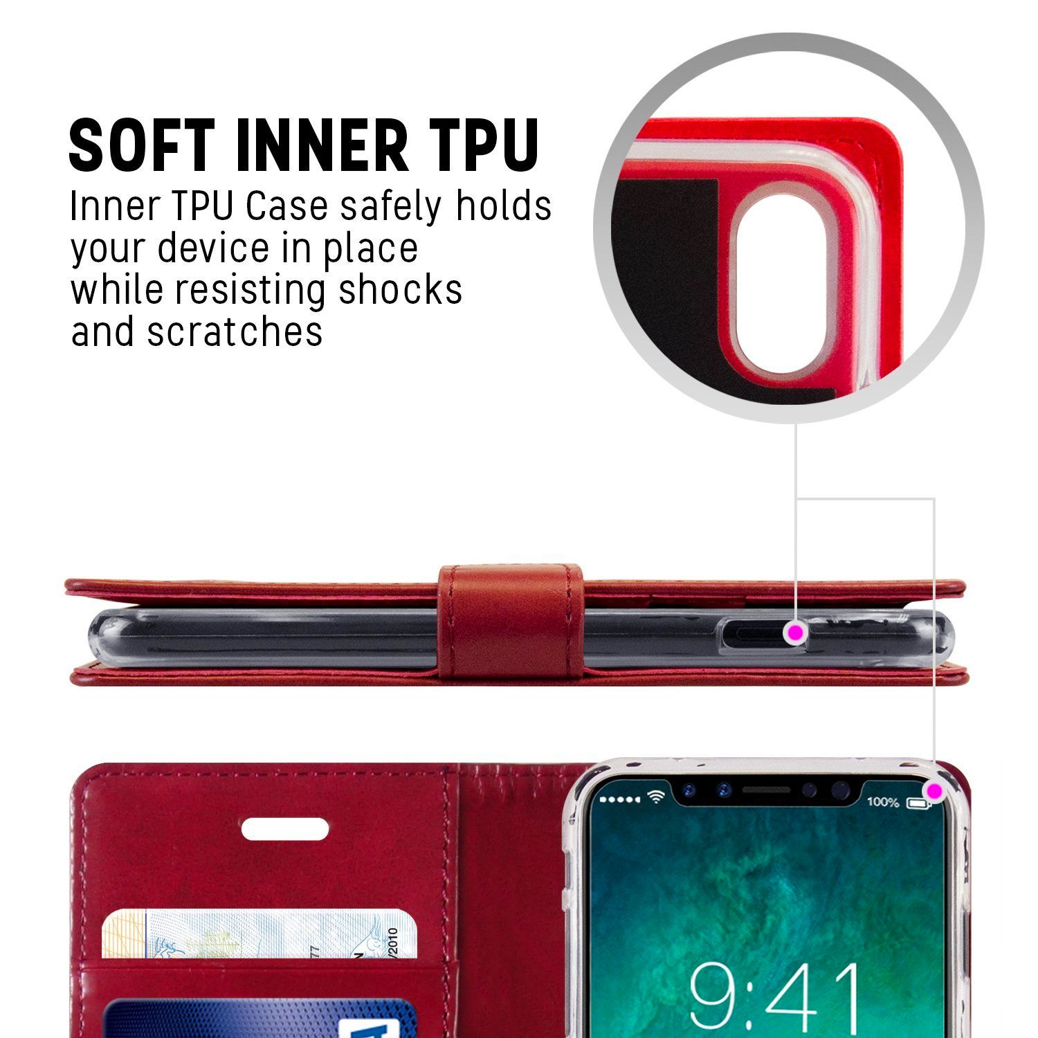 Protective phone case in red for iphone
